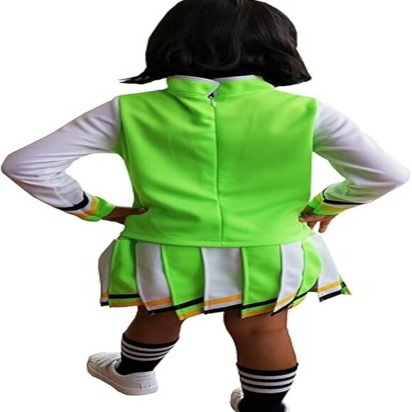 Girls Cheerleader Costume XL Age 10-12 – Long Sleeve Kids Cheer Uniform Dress - Picture 3 of 4
